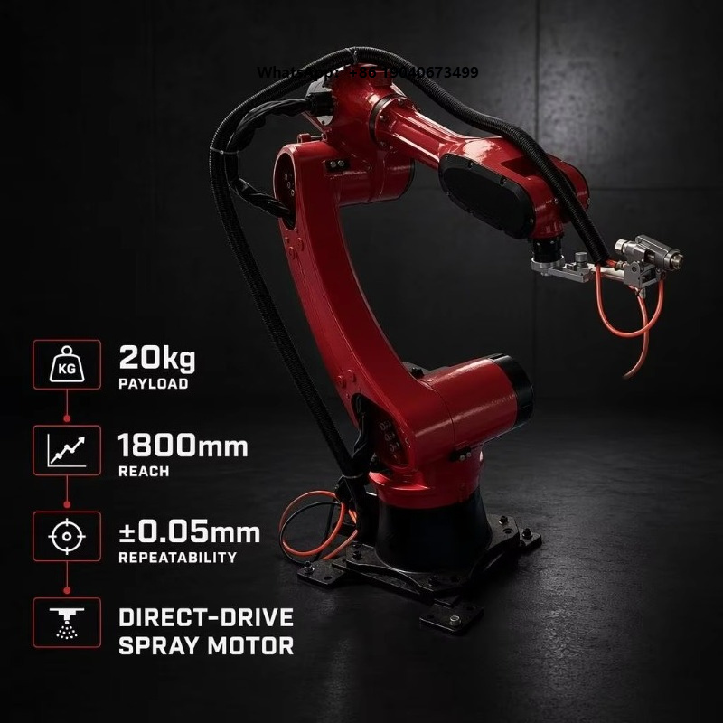 Robot Arm Metal - プログラミング不要のインテリジェントスプレー塗装ロボットアーム。最大積載量20kg、IP54保護等級。自動車部品や金属製家具の塗装に最適。h003