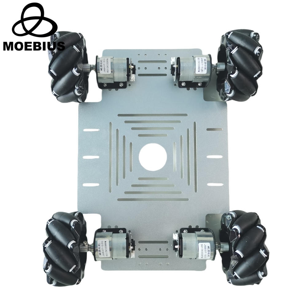 Ros Robot - MOEBIUS 26KG積載量、4WDメカナムホイール搭載ロボットカー用キット。Arduino、ROS、ロボットアーム、シャーシ、DIYおもちゃの部品として使用可能。DC12Vエンコーダーモーター付属。