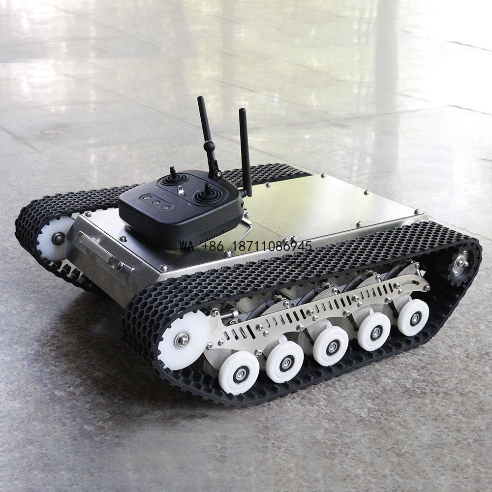 Robot Chassis - 優れたガラス接着力を備えたゴムクローラ式ロボットシャーシプラットフォーム、ダンプや傾斜面でもスムーズに移動