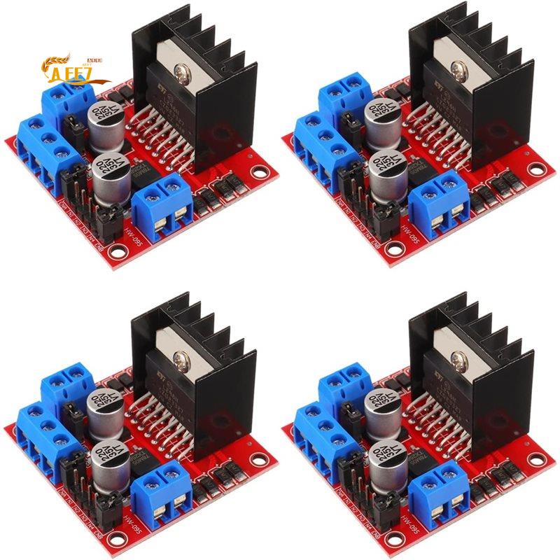 L298N Module - AEE7-4 個 L298N モータードライバーコントローラーボード DC デュアル