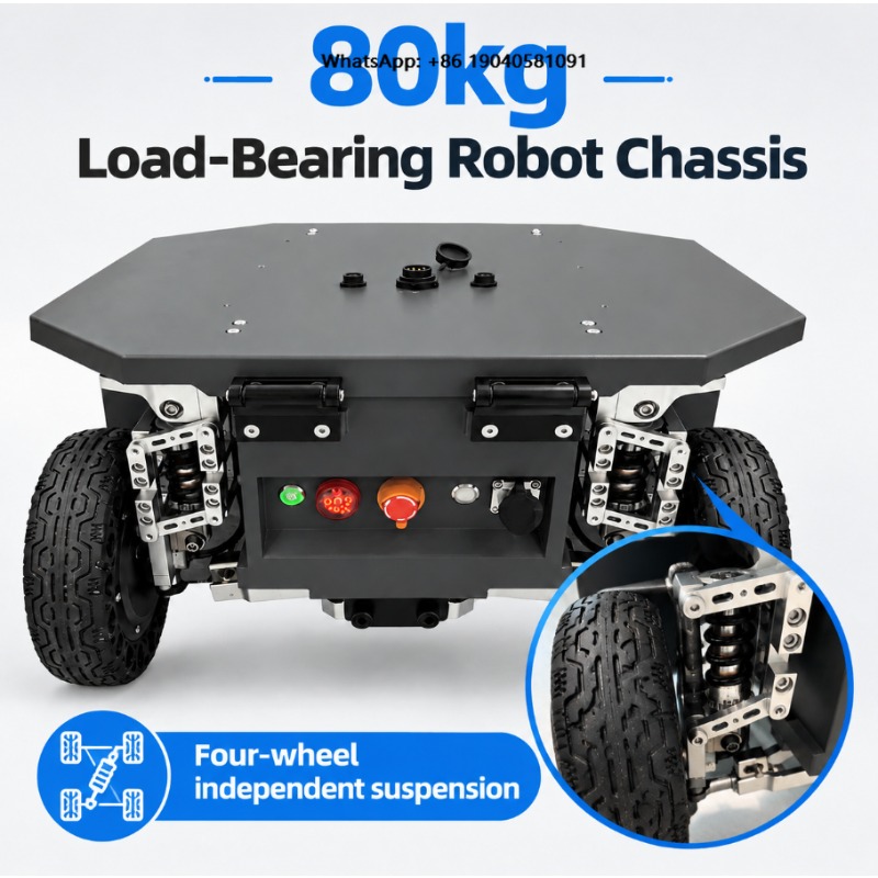 Robot Wheel - 自律型セキュリティロボット、AI搭載パトロールロボット、4輪独立懸架システムを備えた屋外検査用ロボット。