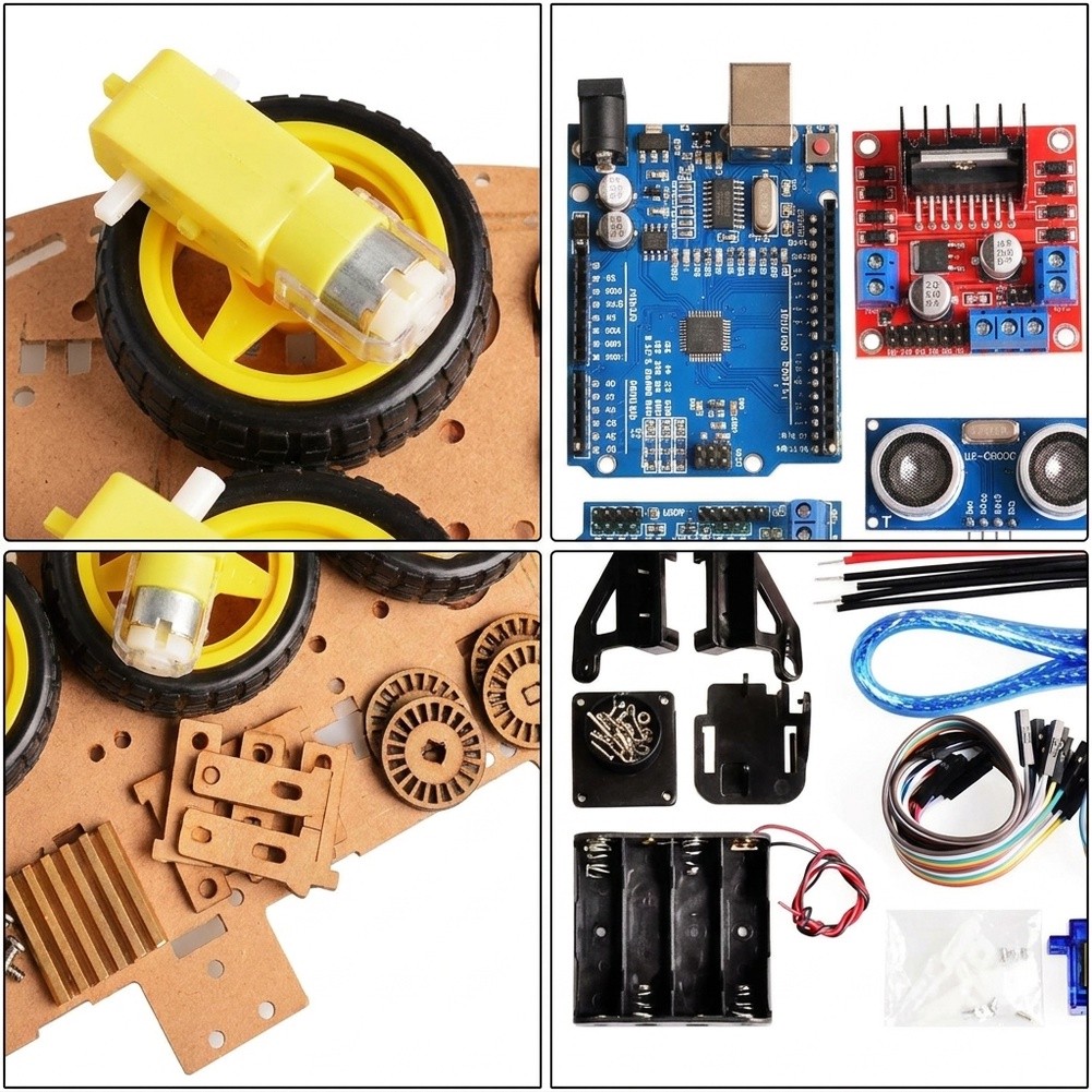 4WD対応、教育用ロボットシャーシキット。Arduino用で - Robot Chassis のレビューと価格