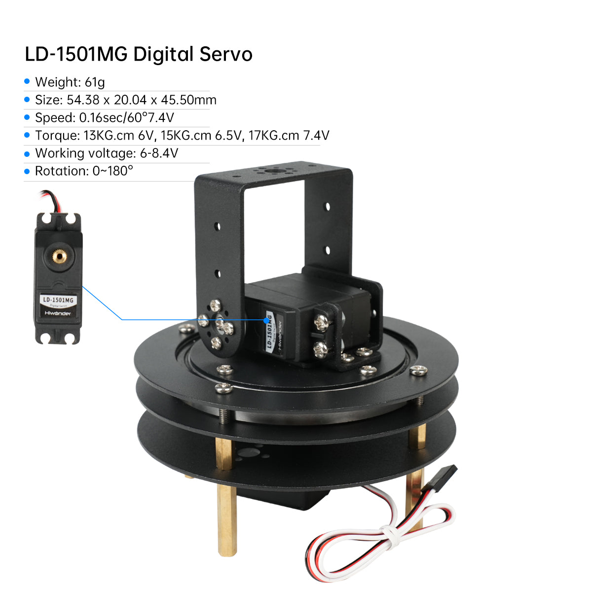ハイワンダー 未組立 2自由度パンチルトデジタルサーボキット - Servo Pan Tilt のレビューと価格