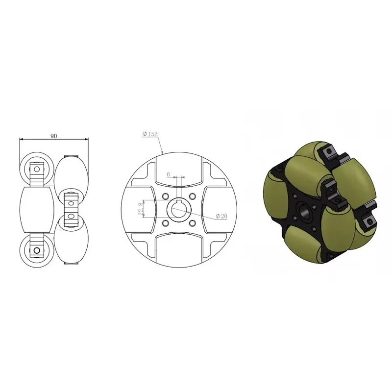 大人気！NW152A、最大積載量100kg、152mmメカナ - Omni Wheel のレビューと価格