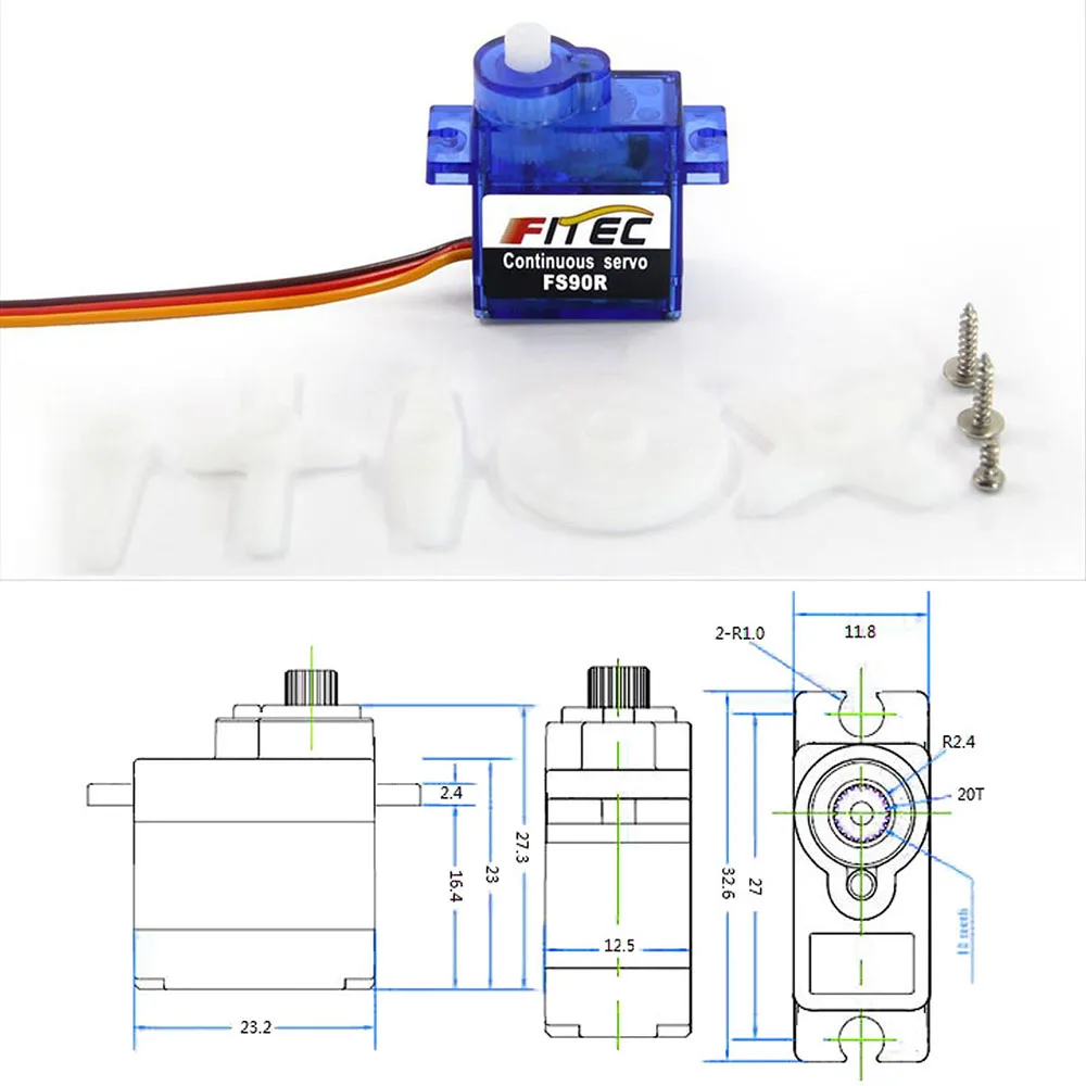 Feetech ミニ FS90R マイクロサーボ 360 度 - Micro Servo のレビューと価格