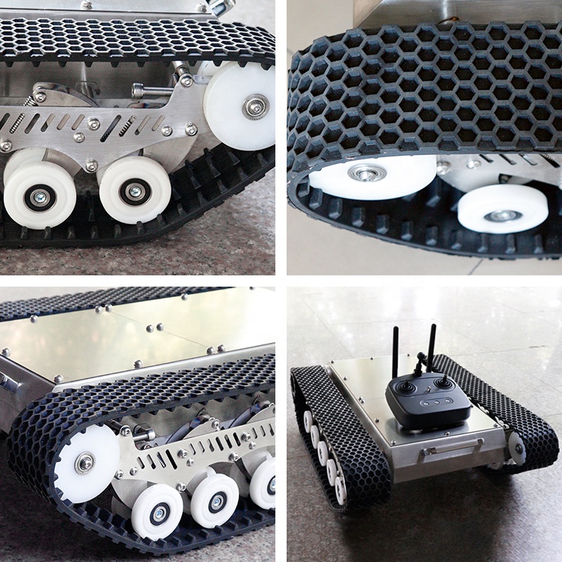 優れたガラス接着力を備えたゴムクローラ式ロボットシャーシプラ - Robot Chassis のレビューと価格