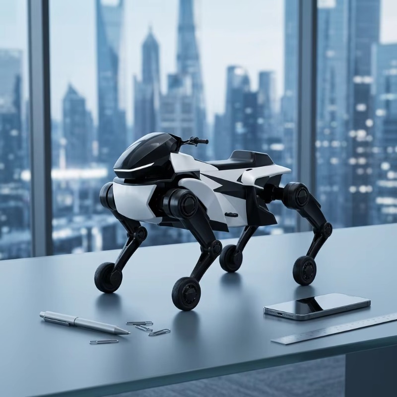 全地形対応の車輪と脚を備えたロボット馬。屋外でのクロスカント - Robot Wheel のレビューと価格