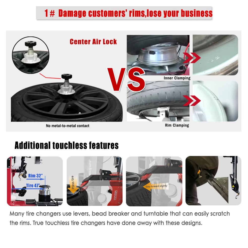 高品質自動タイヤチェンジャー、タッチレスセンタークランプ式タ - Robot Wheel のレビューと価格