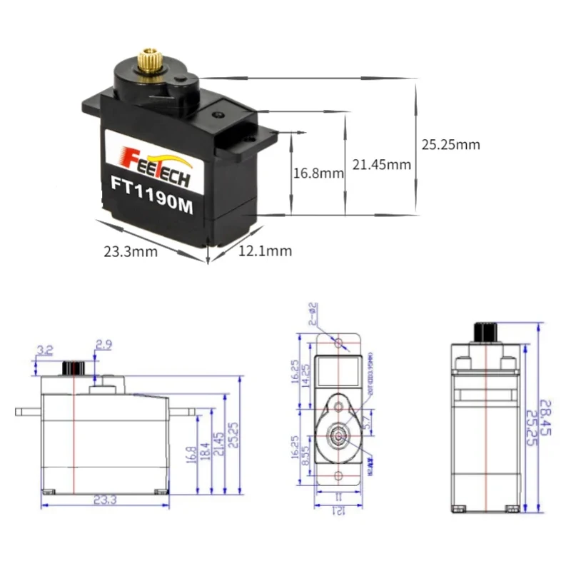 FEETECH FT1190M 4.8-6V 3.5kg メ - Microbit Robot のレビューと価格